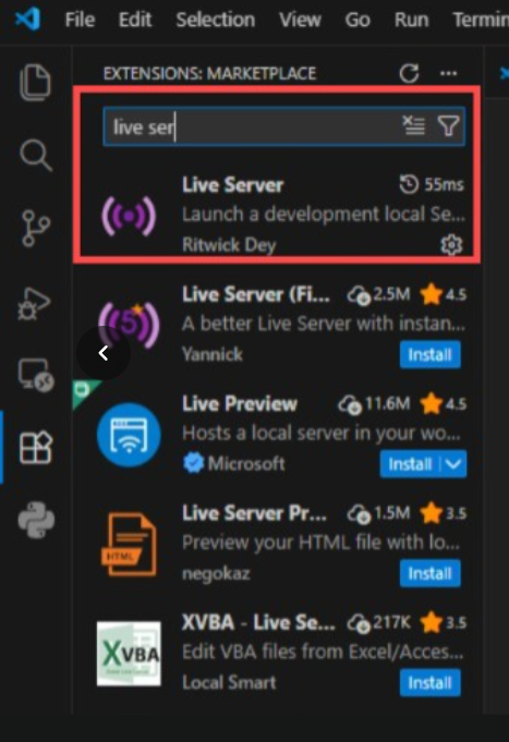 Instalación de Live Server