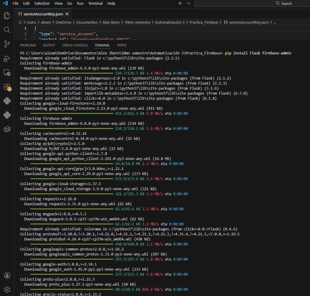 Instalación de Flask y Firebase Admin