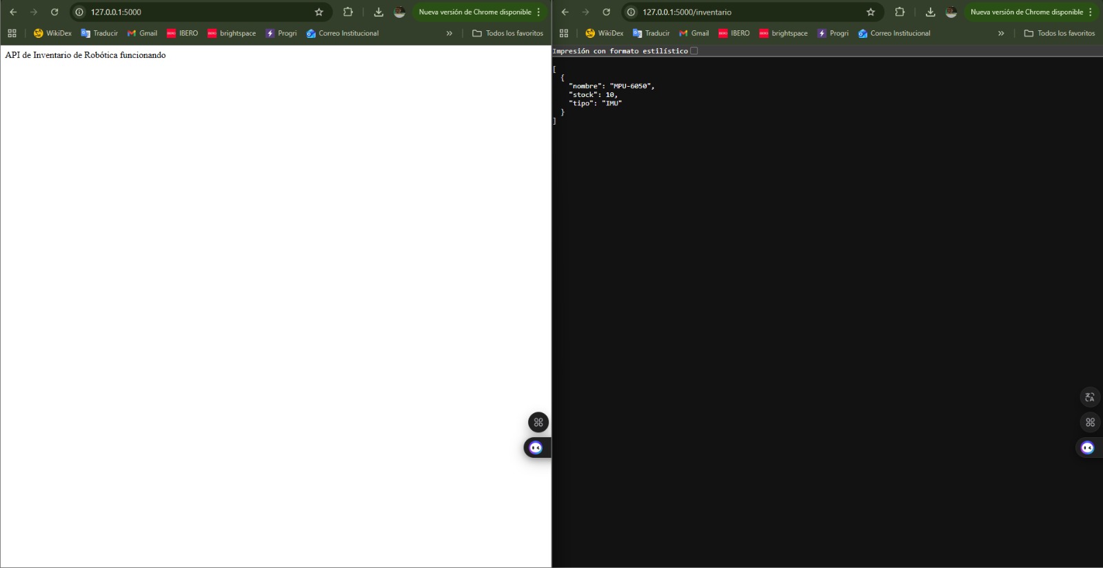 Pruebas manuales de la API en PowerShell
