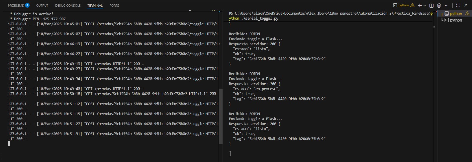 Listado de prendas con GET /prendas